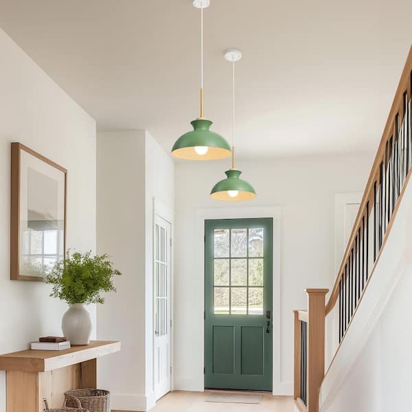EDISHINE Manor 60 -Watt 1 Light Green Modern Farmhouse Barn