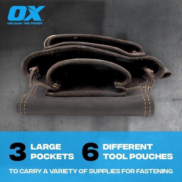 OX TOOLS Pro 4-Piece Oil-Tanned Leather Construction Rig - Contractor Work  Belt OX-P263604 - The Home Depot