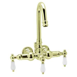 TW15 2-Handle Wall-Mount Roman Tub Faucet without Handshower in Polished Brass