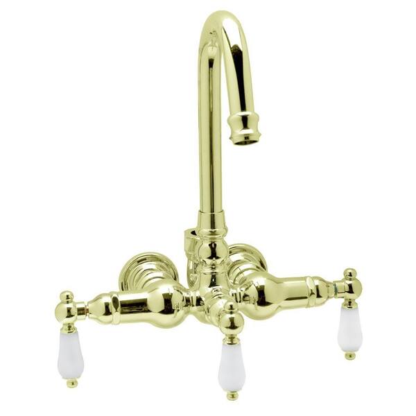 Elizabethan Classics TW15 2-Handle Wall-Mount Roman Tub Faucet without Handshower in Polished Brass