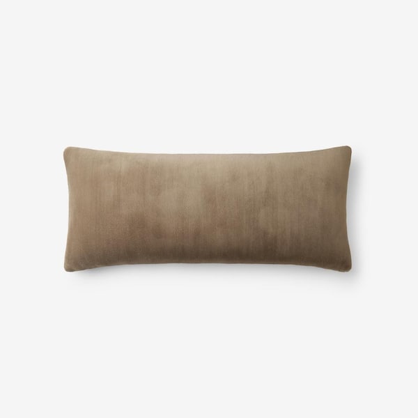 Company Plush Silver Mink 12 in. x 21 in. Lumbar Decorative Pillow Cover