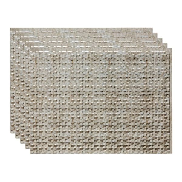 Fasade 18.25 in. x 24.25 in. Terrain Vinyl Backsplash Panel in Vintage Metal (5-Pack)