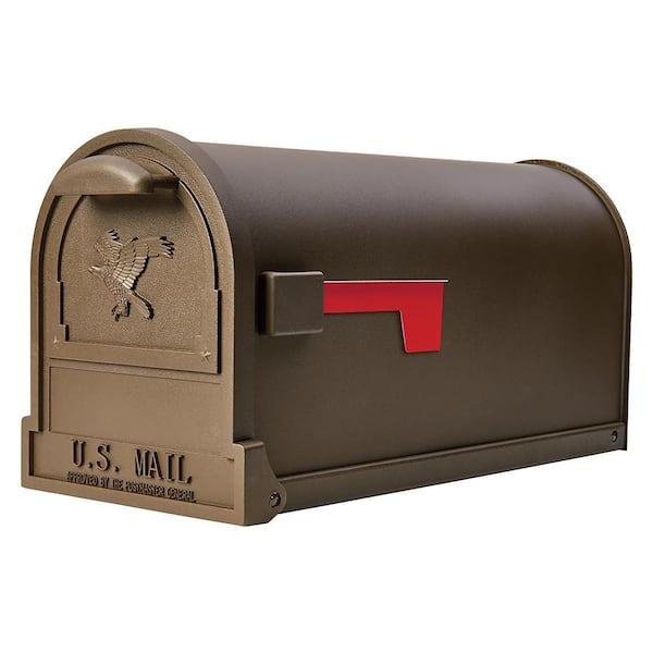 Architectural Mailboxes Arlington Textured Bronze, Large, Steel, Post Mount Mailbox