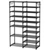 Unbranded 62 in. H 36-Pair Black Metal 10-Tiers Shoe Rack A46A1-shoe-1364