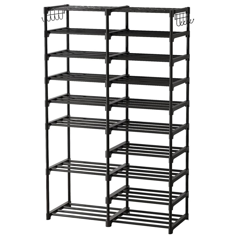 62 in. H 36-Pair Black Metal 10-Tiers Shoe Rack A46A1-shoe-1364 - The Home  Depot