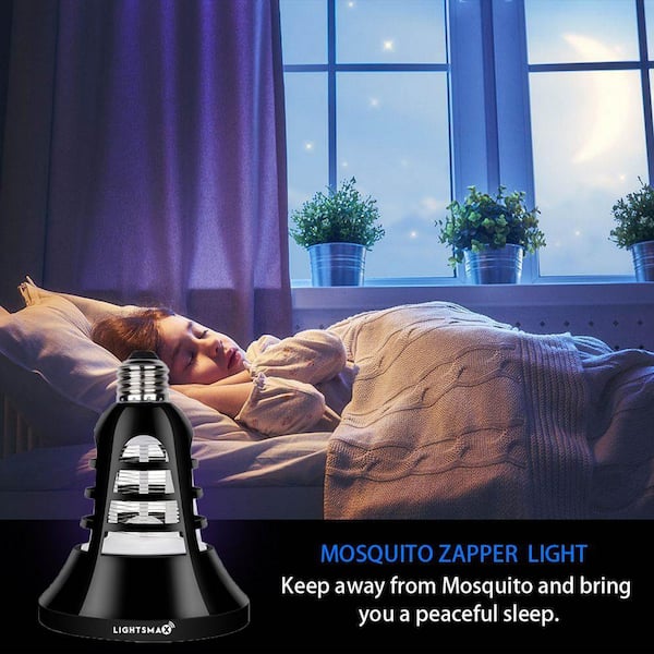 Suit for Indoor Outdoor Porch Patio Backyard SUNNEST Bug Zapper Light Bulb Fits 110V E26/E27 Light Bulb Socket Electronic Insect Killer Fly Killer 2 in 1 Mosquito Killer Lamp Built in Insect Trap 