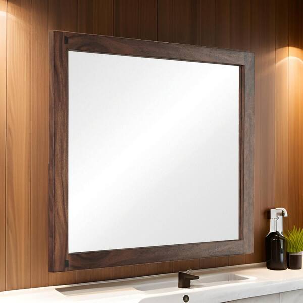 Benjara 1.5 in. x 44 in. Rectangular Wooden Frame Brown Wall