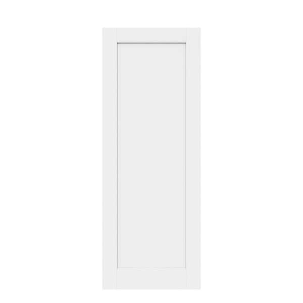 32 in. x 84 in. 1 Panel White Primed MDF No Assembly Required Interior Sliding Barn Door Slab without Hardware Kit