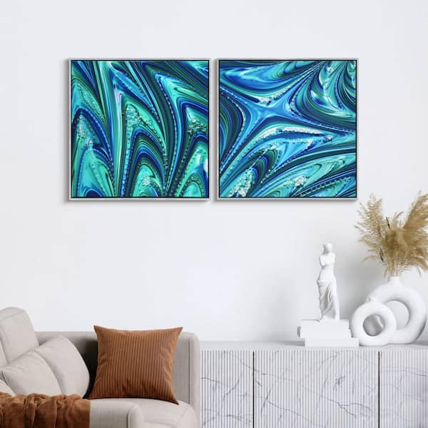 Empire Art Direct Ocean Waves I, II Crystallus Epoxy Coated