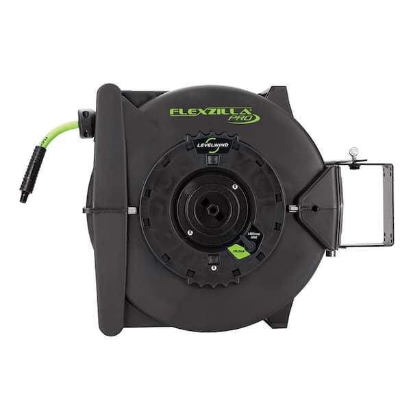 Reviews for Flexzilla 3/8 in. Dia x 50 ft. Retractible Air Hose Reel with  Levelwind Technology
