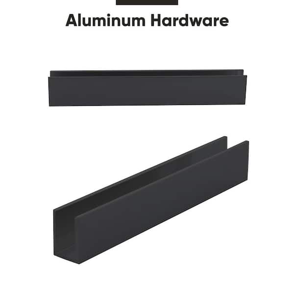 Black Anodized Aluminum J Channel (3/8) for 1/4 Mirror Support 95
