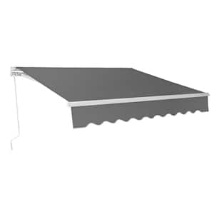 13.1 ft. Steel Manual Retractable Awning (98.4 in. Projection) in Grey