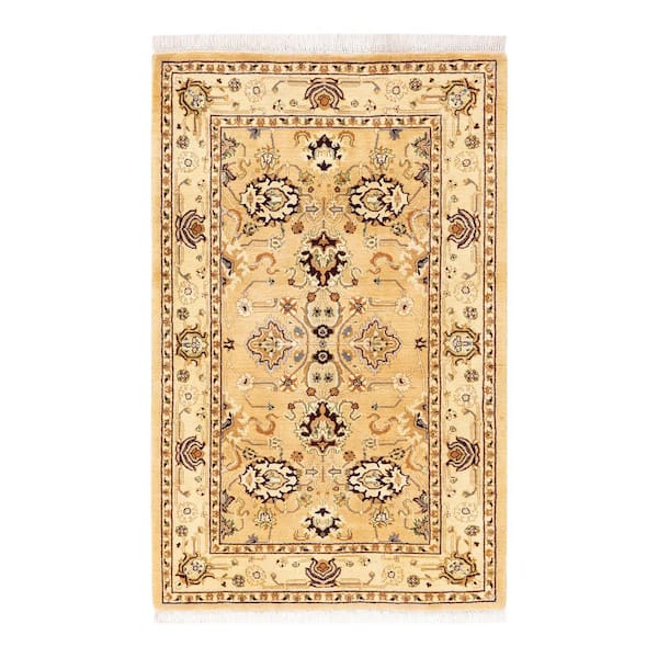 Solo Rugs Mogul One-of-a-Kind Traditional Beige 2 ft. 8 in. x 4 ft. 1 in. Oriental Area Rug