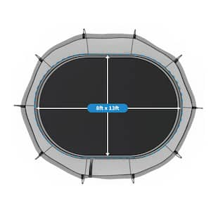 Kids 8 ft. x 13 ft. Outdoor Large Oval Trampoline with Enclosure