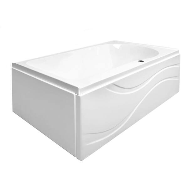 Ella Solo 60 in. L Acrylic with Left Drain Rectangular Alcove Infusion MicroBubble Air Bath Bathtub in White
