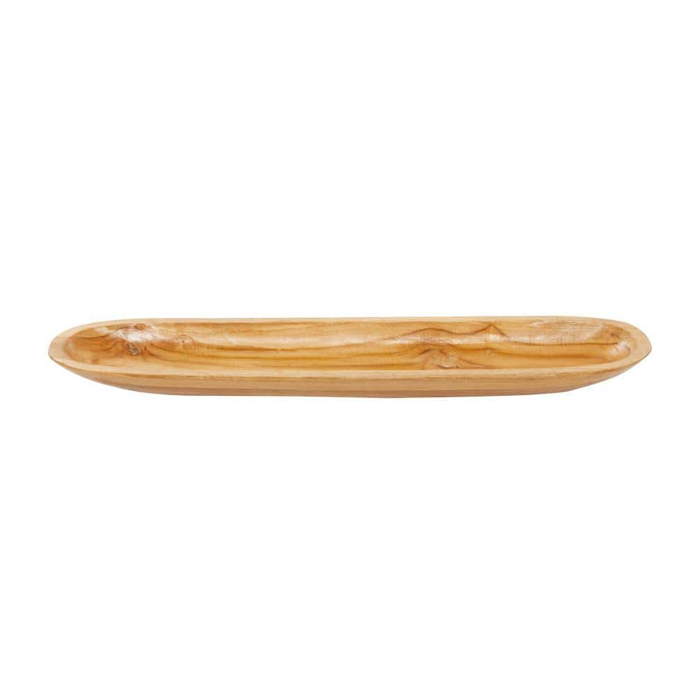 Handmade Teak Wood Live Edge Oval Serving Tray