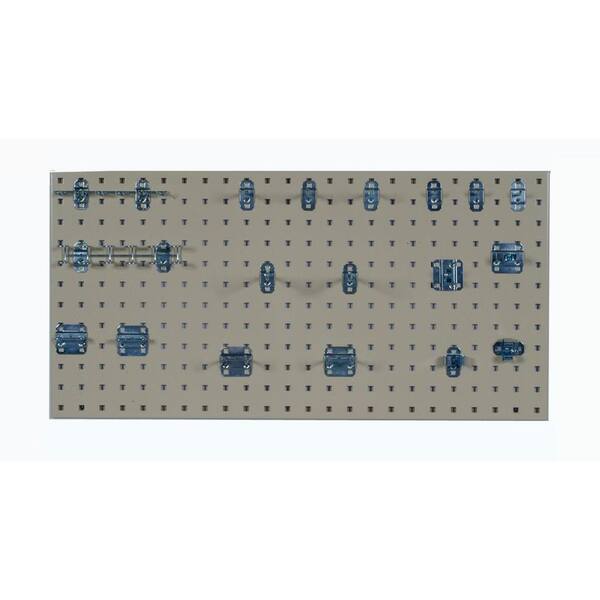 Triton Products 3/8 in. Tan Steel Square Hole Pegboards with LocHook Assortment (18-Pieces )