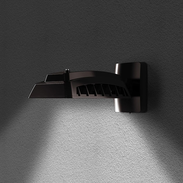 250W Equivalent Integrated LED Bronze Outdoor Commercial Wall Mount Area Light, 8500 Lumens, 4000K, Dusk-to-Dawn