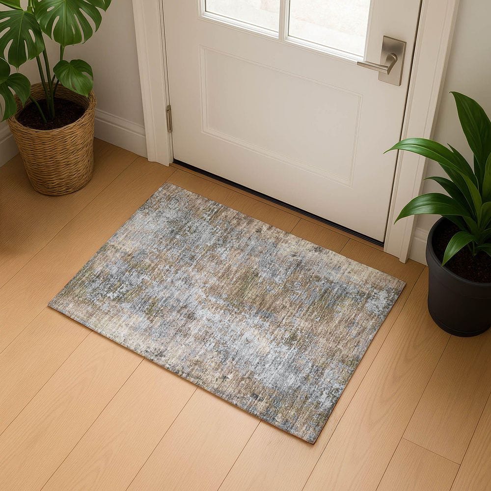 Mayfield Premium Machine Washable Abstract AMF1789 Taupe 2 ft. x 3 ft. Area Rug price history on PriceWatchPro