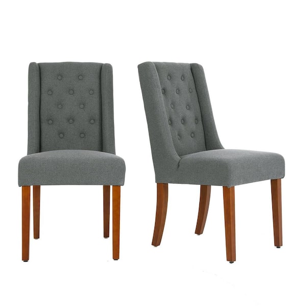 Unbranded Gray Parsons Tufted Dining Chair(Set of 2)