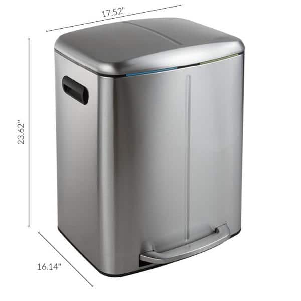 Marco 10.5-Gallon Stainless Steel Fingerprint Resistant Kitchen Trash Can