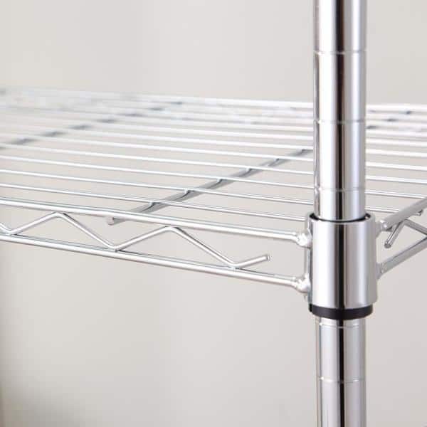 Chrome 5-Tier Adjustable Steel Utility Shelving Unit