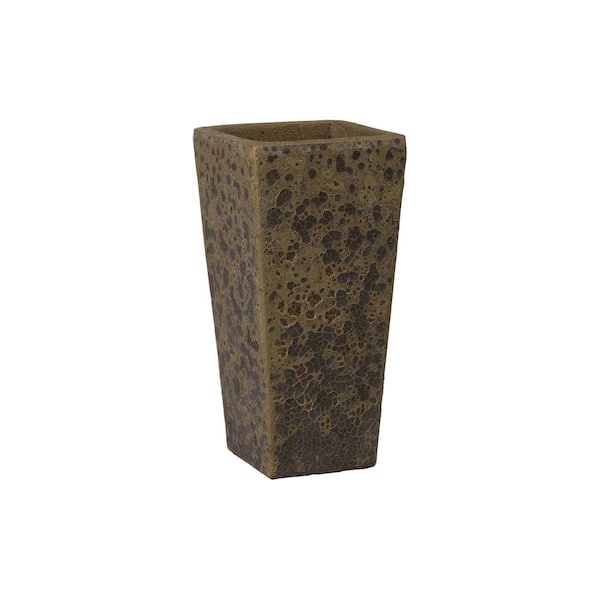 Emissary 10 in. L x 19.5 in. H Bubble Yellow Ceramic Square Planter with High-fire treatment