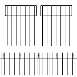 16.7 in. H x 13 in. L Decorative Garden Fence Rust Resistant Metal Fence, 7 Wire T (Pack of 10)