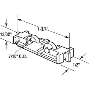 7/16 In. Nylon Rollers, Sliding Window Tandem Roller Assembly, Milgard (2-pack)