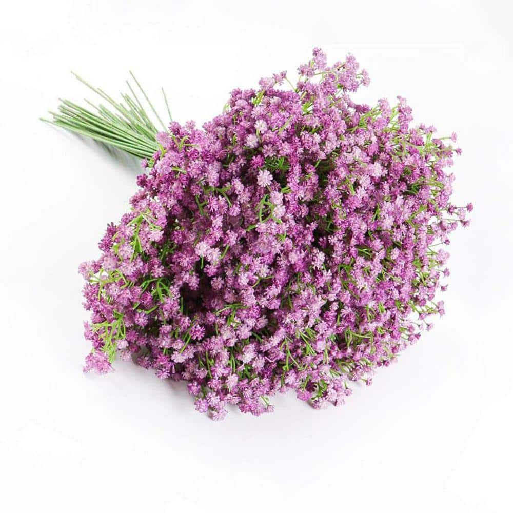 20.5 in. Purple Indoor/Outdoor Artificial Gypsophila Flower, 15