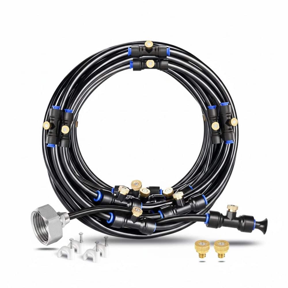"Misting Cooling System 52FT Misting Line with 18 Brass Mist Nozzles and Brass Adapter(3/4"") for Outdoor Patio Garden" price history on PriceWatchPro