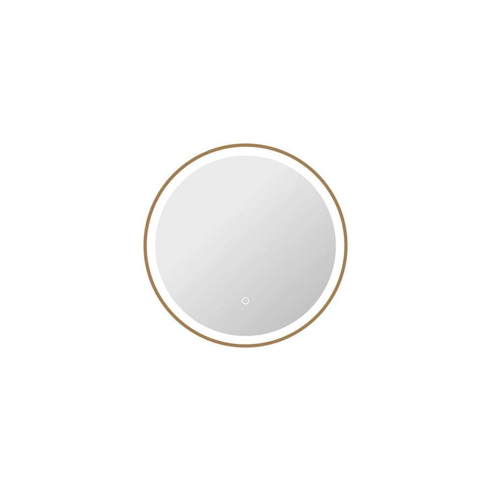 24 in. W x 24 in. H Round Framed LED Wall Mirror in Satin Gold price history on PriceWatchPro
