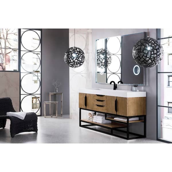 James Martin Vanities Columbia 72.5 in. W x 18.8 in. D x 32.0 in. H Double Bath Vanity Cabinet without Top in Latte Oak