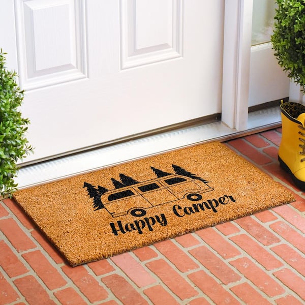 Calloway Mills 111843672 Happy Camper Doormat 36 inch x 72 inch, Size: 3' x 6