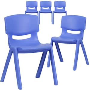 Plastic Stackable Kids Chair in Blue (Set of 5)