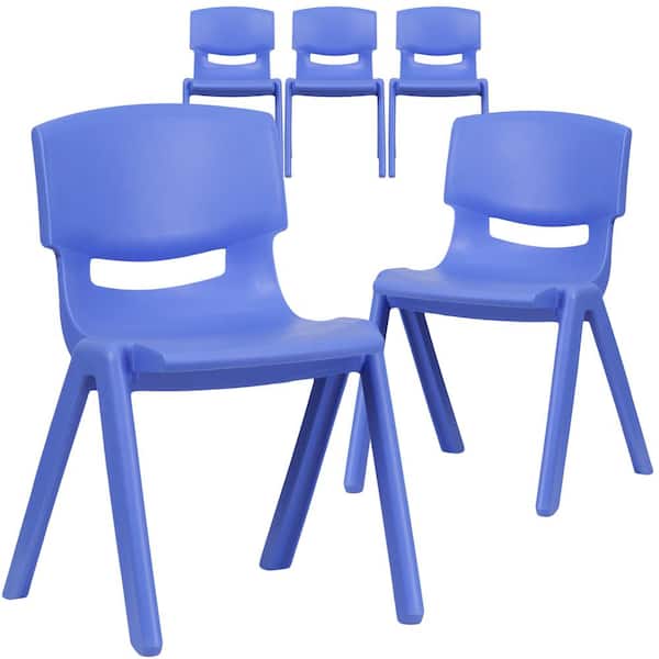 Carnegy Avenue Plastic Stackable Kids Chair in Blue (Set of 5)