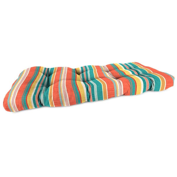 Jordan Manufacturing 44 in. L x 18 in. W x 4 in. T Outdoor Rectangular Wicker Settee Bench Cushion in Kodi Cornhusk