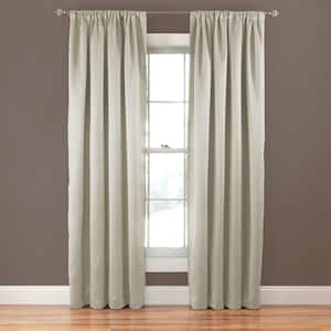 Tricia Stone Solid Polyester 52 in. W x 63 in. L Room Darkening Pair Rod Pocket Curtain Panel