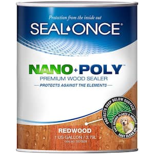 1 gal. Seal-Once Nano Poly Redwood Exterior Penetrating Wood Stain and Sealer with Polyurethane