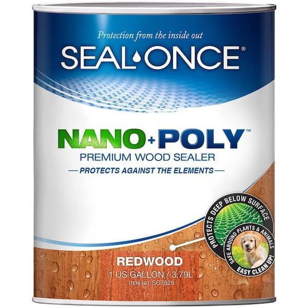 Seal Once 1 gal. Seal-Once Nano Poly Redwood Exterior Penetrating Wood Stain and Sealer with Polyurethane