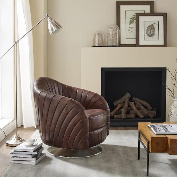 Lucky Angel Top Leather Brown Mid, Best Mid Century Modern Accent Chairs