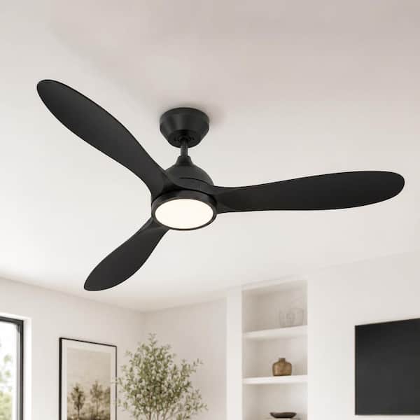 52 in. High-Airflow Ceiling Fan with Light - Quiet & Reversible DC Motor, 6-Speed 6500CFM Remote Control 3CCT Memory LED