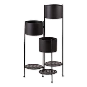 18 in. x 17.5 in. x 37 in. 3-Tier Barrel Bucket Plant Stand