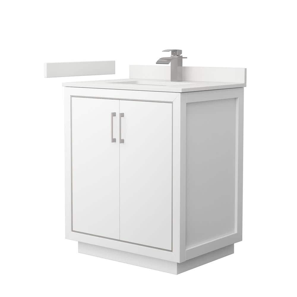 Icon 30 in. W x 22 in. D x 35 in. H Single Bath Vanity in White with White Quartz Top price history on PriceWatchPro
