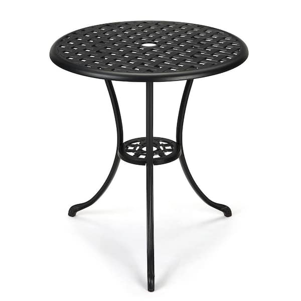 homfan Cast Aluminum Outdoor Side Table, Outdoor Coffee Table, Small Outdoor Table, Outdoor Side Tables for Patio, Garden