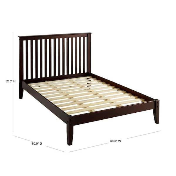Camaflexi Shaker Style Cappuccino Full, Queen Size Mission Style Bed Frame