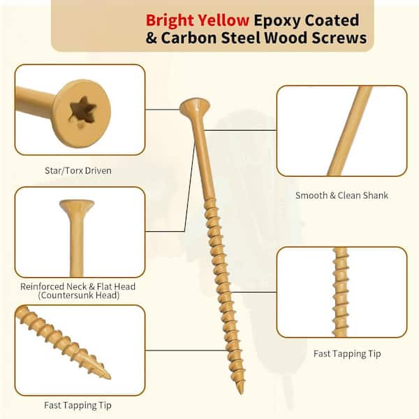 LIONMAX Deck Screws 3 Inch, Wood Screws #10 X 3 - View #7
