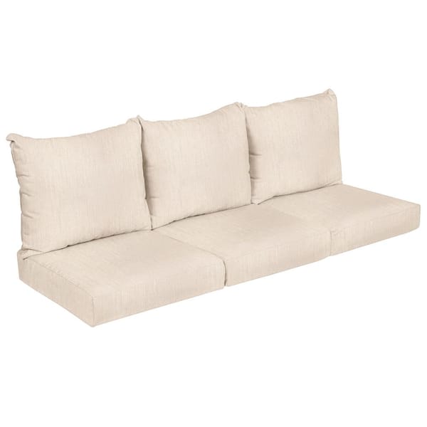 SORRA HOME 23 in. x 23.5 in. x 5 in. (6-Piece) Deep Seating Outdoor Couch Cushion in Sunbrella Cast Pumice