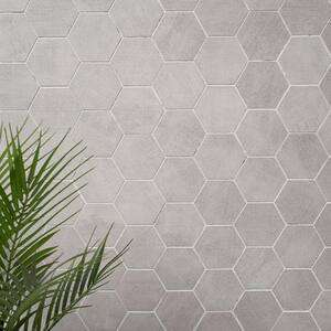 Cementino Hex 11.25 in. x 13.25 in. Matte Mesh Mounted Mosaic Porcelain Floor and Wall Tile (6.88 sq. ft./Case)