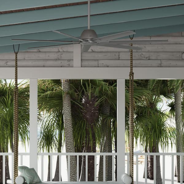 Downtown 72 in. 6-Speed Ceiling Fan in Matte Silver with Wall Control For Patios or Bedrooms